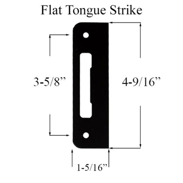 Strike Plate, PT0002N, Flat Tongue 1.30 x 4.57 - Matte Black, 8786575